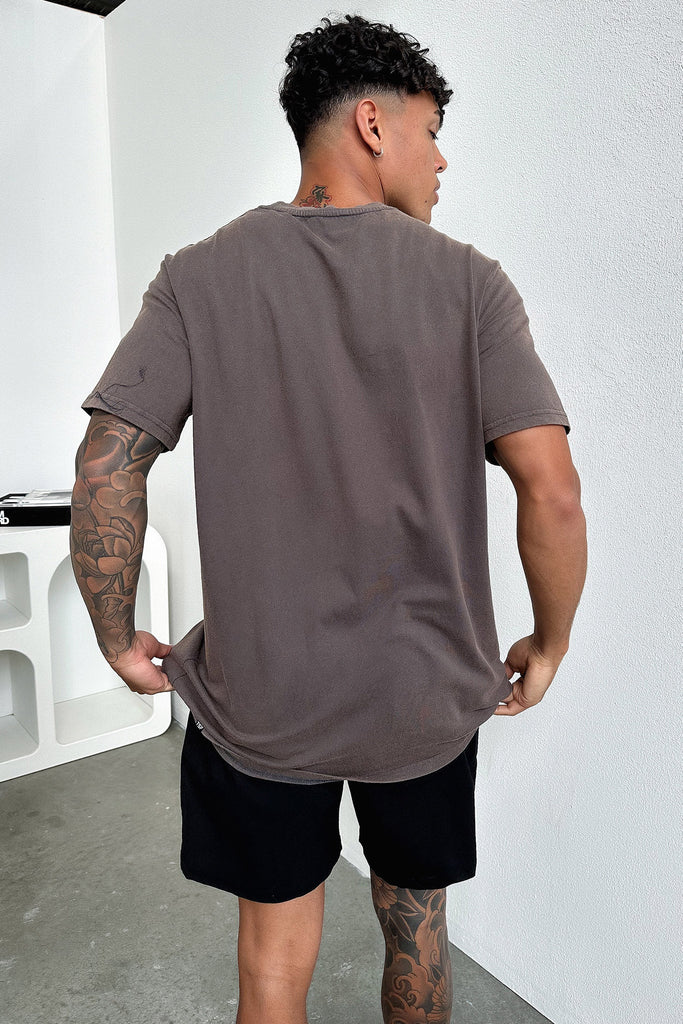 Fin Tee - Brown Acid Wash